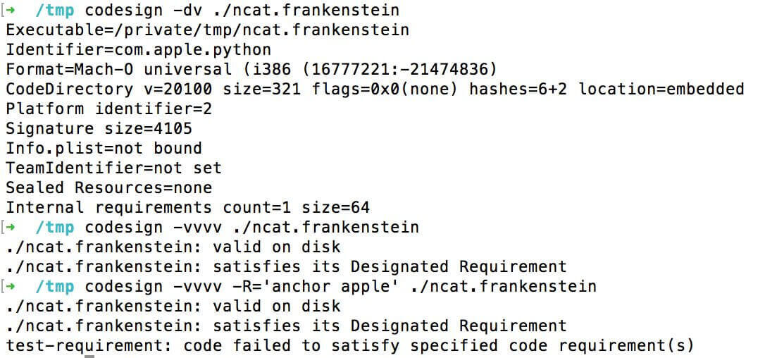 Apple’s ‘codesign’ tool and why one should use the requirements flag (-R)