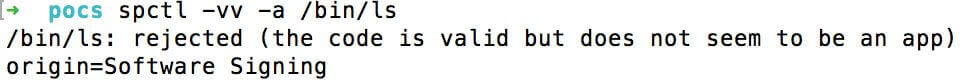 a valid Apple Signed Mach-O binary /bin/ls and Safari returns the following